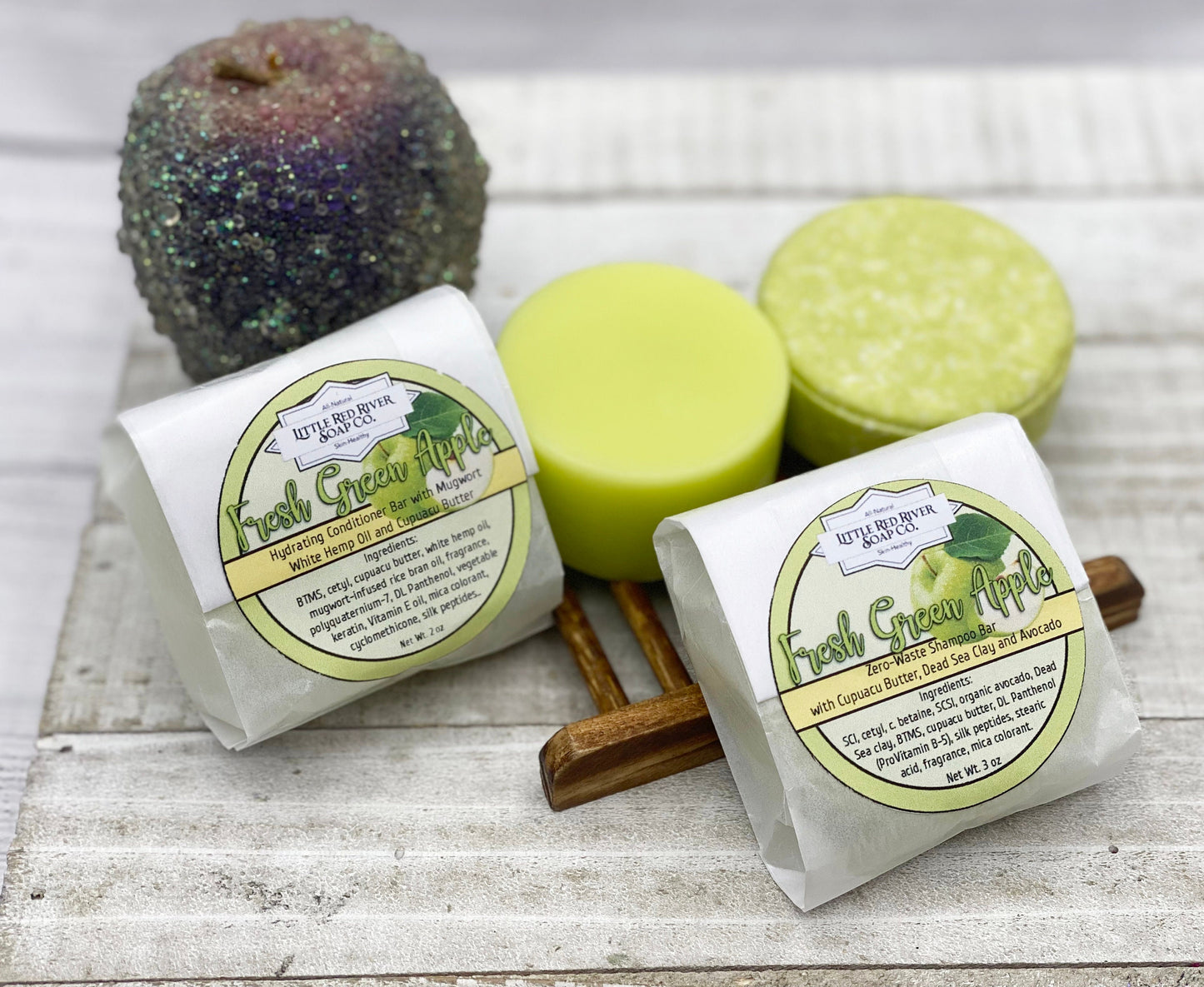 Fresh Green Apple Solid Shampoo or Conditioner Bars