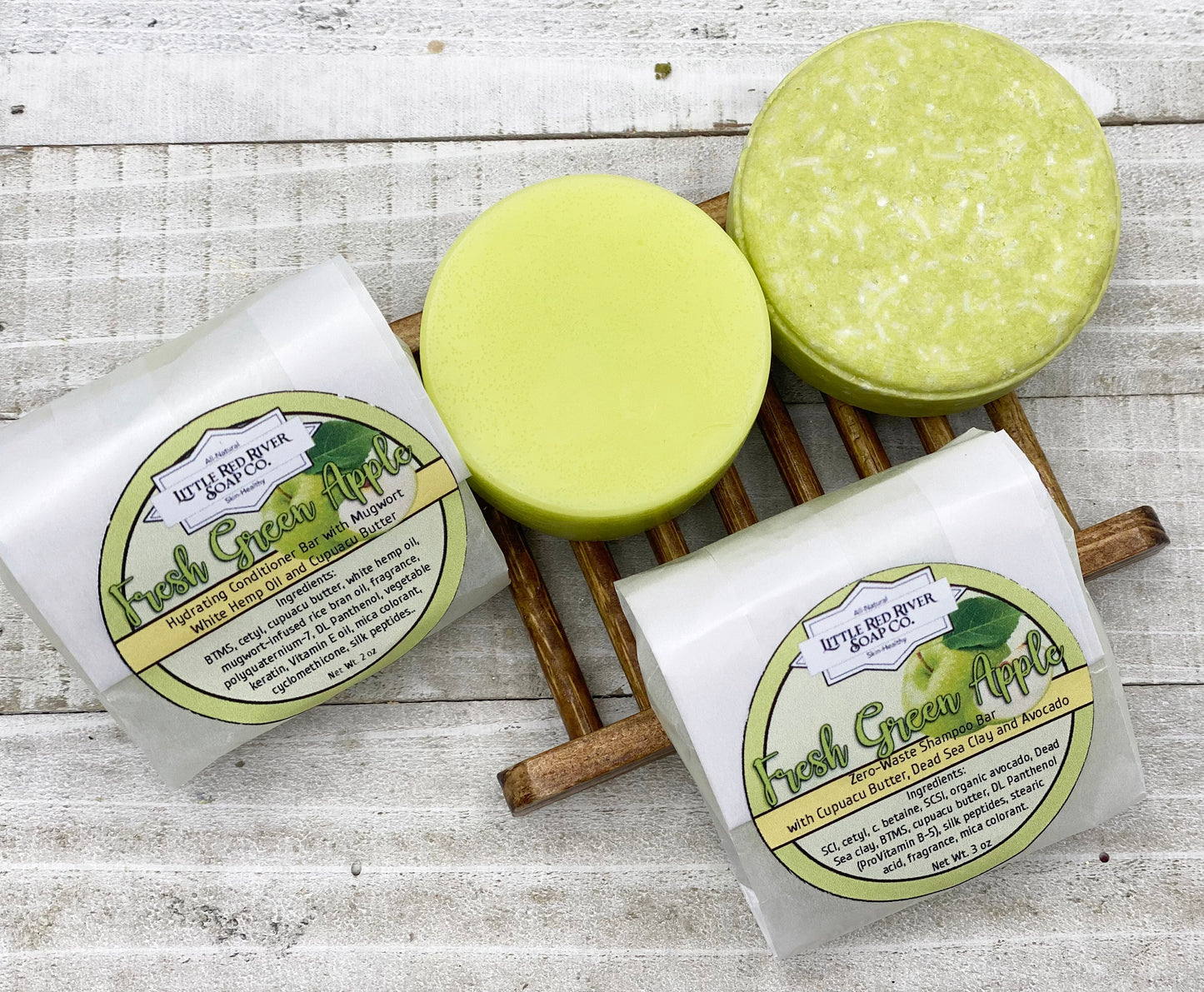 Fresh Green Apple Solid Shampoo or Conditioner Bars