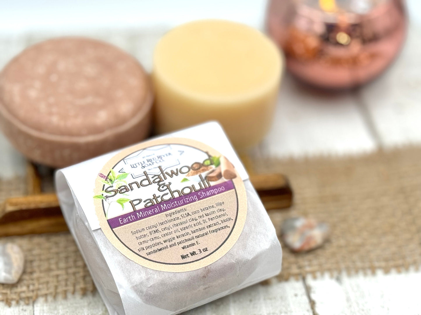 Sandalwood & Patchouli Solid Shampoo or Conditioner Bars