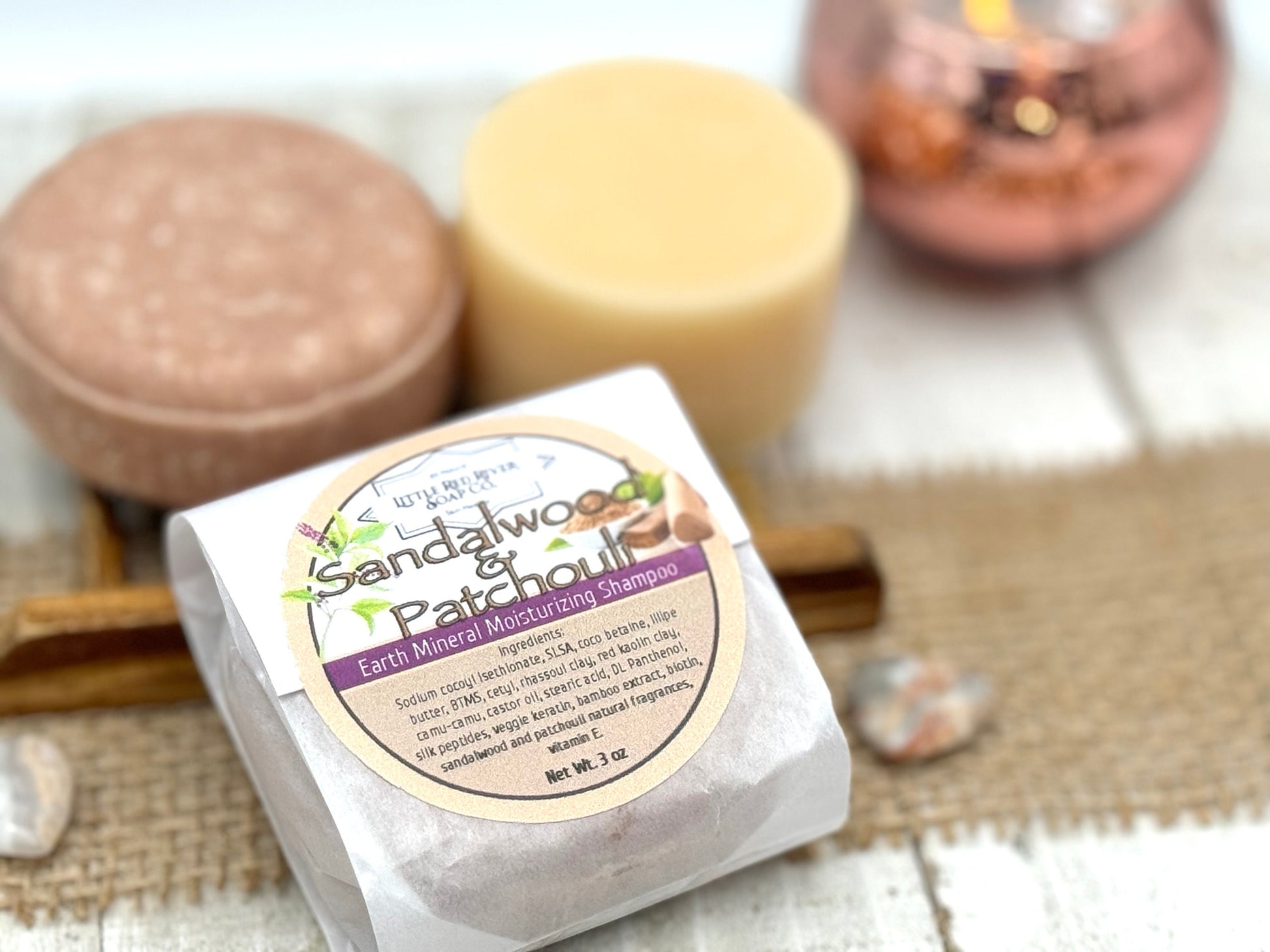 Sandalwood & Patchouli Solid Shampoo or Conditioner Bars