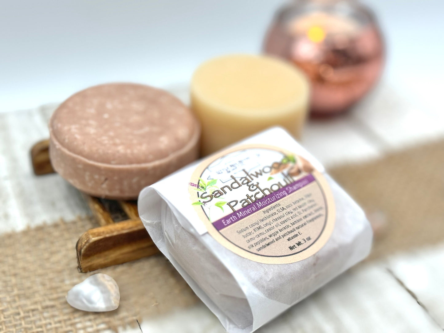Sandalwood & Patchouli Solid Shampoo or Conditioner Bars
